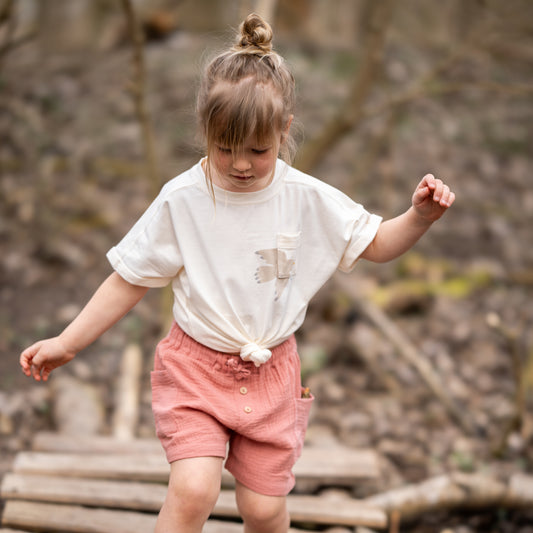 T-shirt mit Brusttasche und Druck