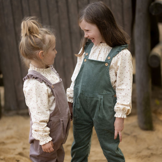Flanellbluse mit Rüschenkragen und zartem Alloverprint