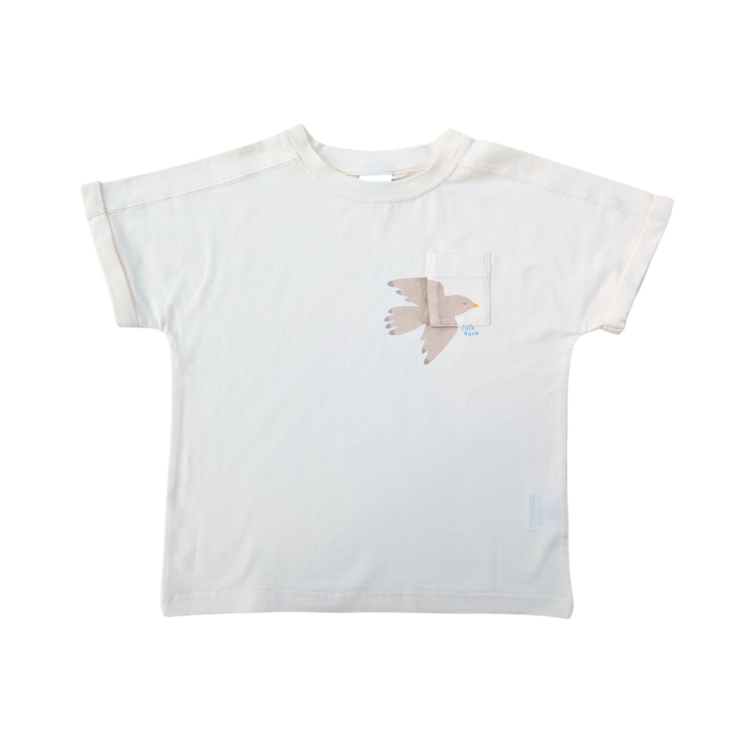 T-shirt mit Brusttasche und Druck