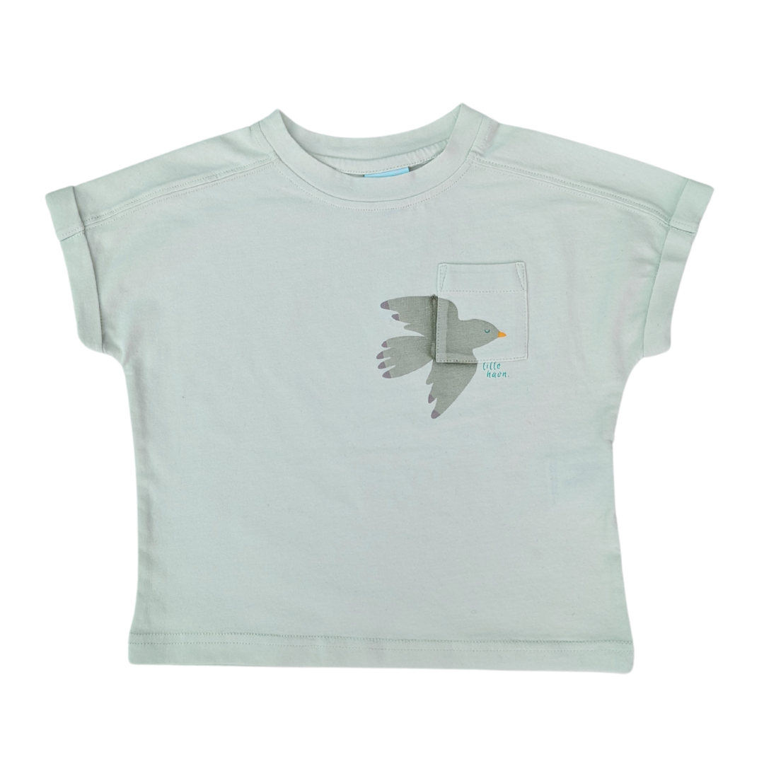 T-shirt mit Brusttasche und Druck