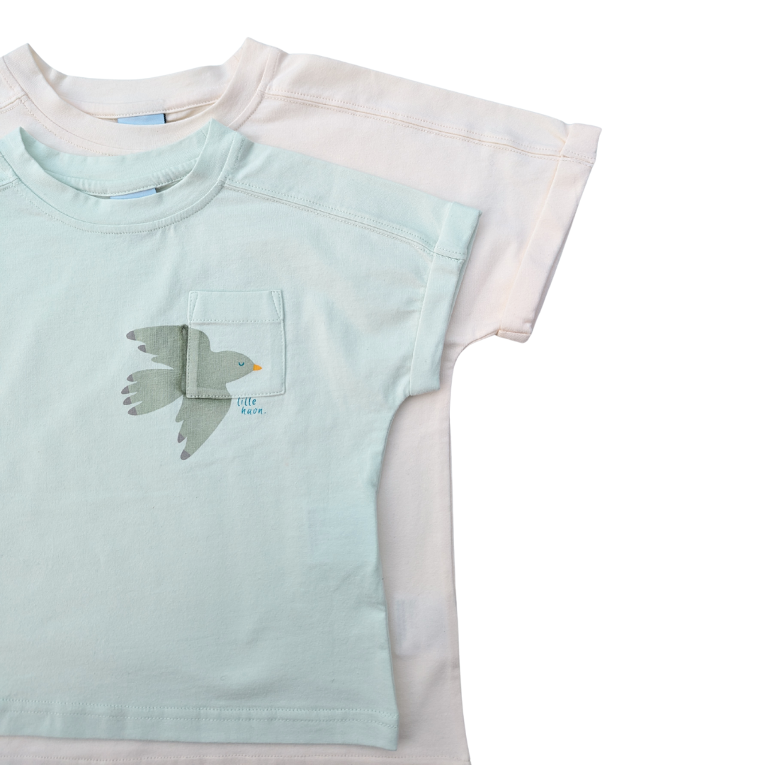 T-shirt mit Brusttasche und Druck