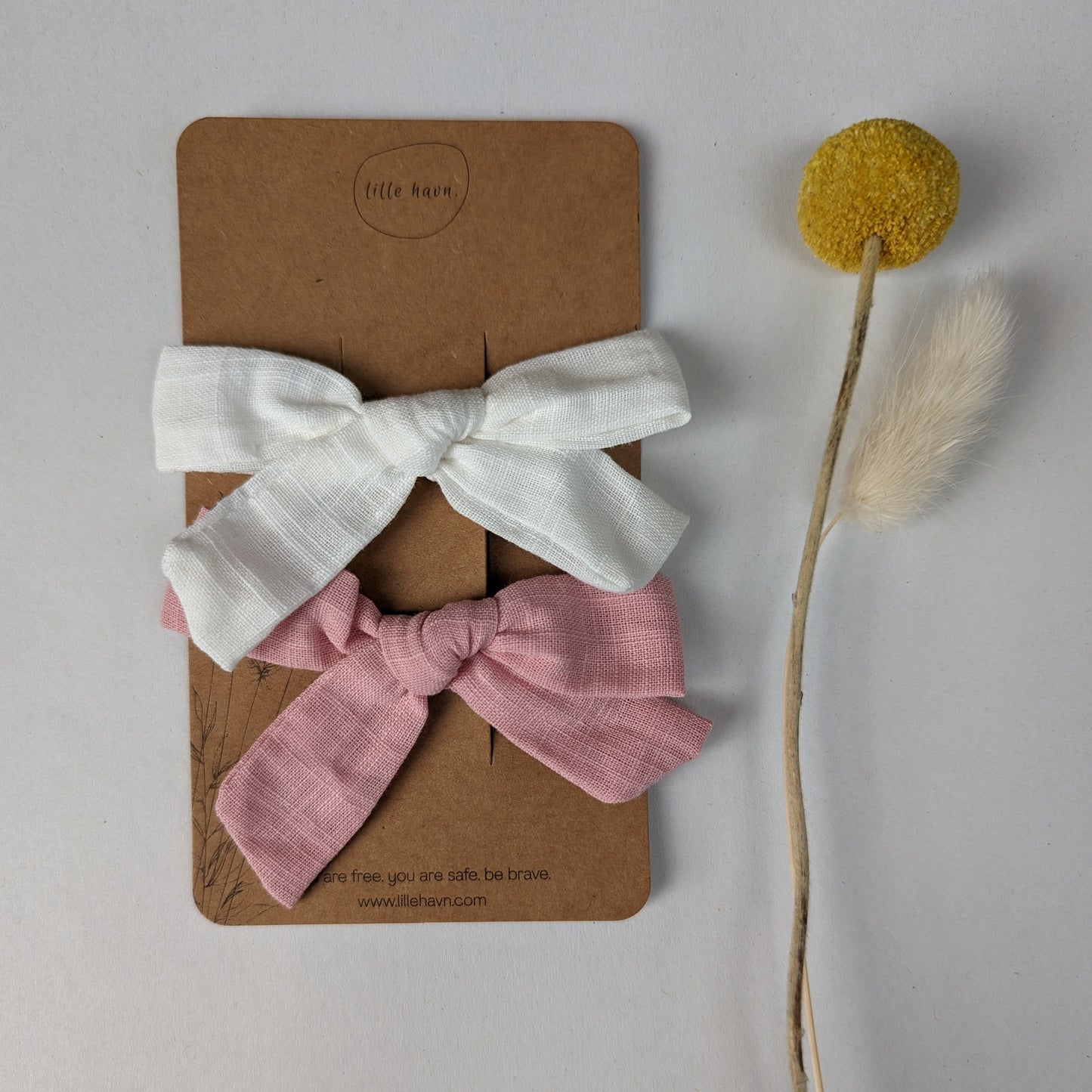 Haarspangen mit Schleife aus leichter Baumwolle - lille havn.