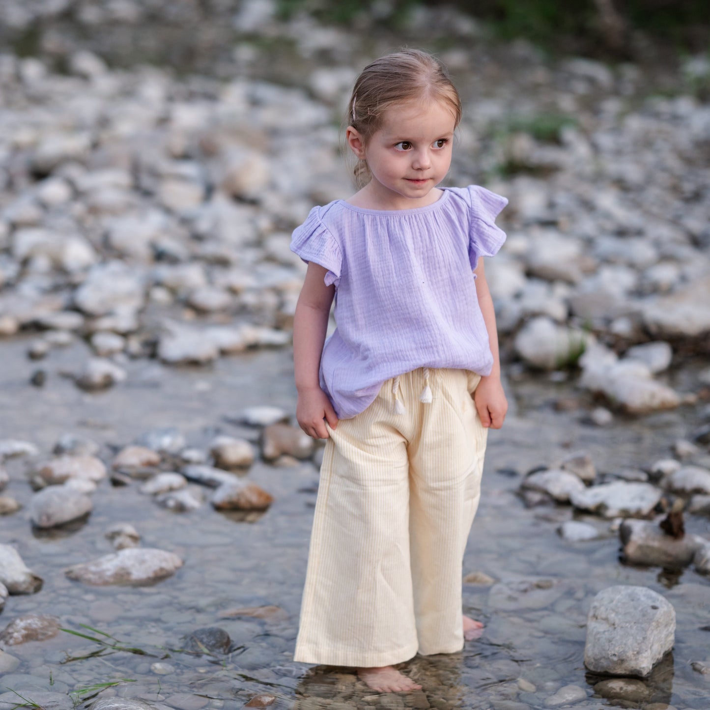weite Sommerhose mit Paperbagbund