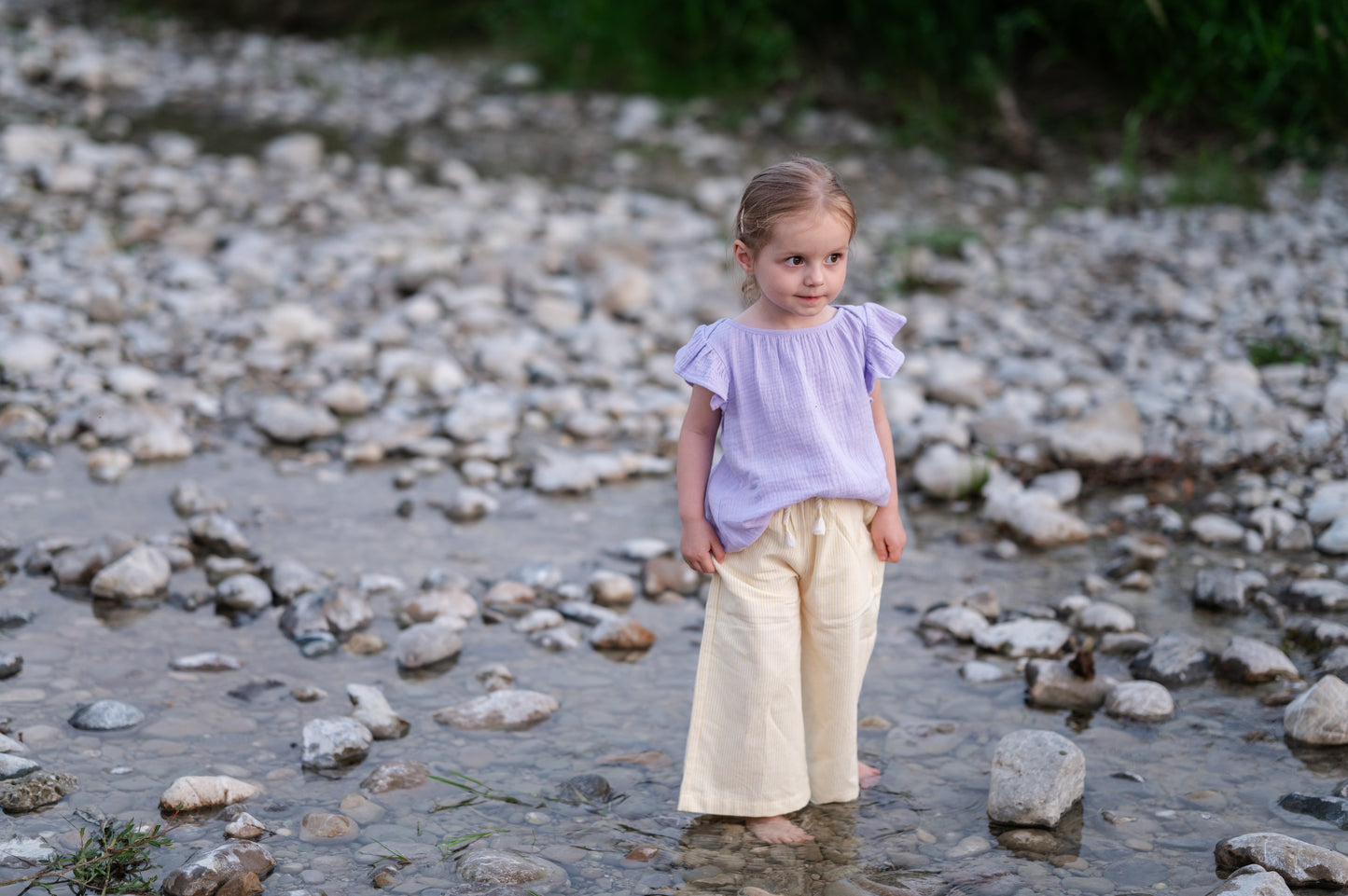 weite Sommerhose mit Paperbagbund