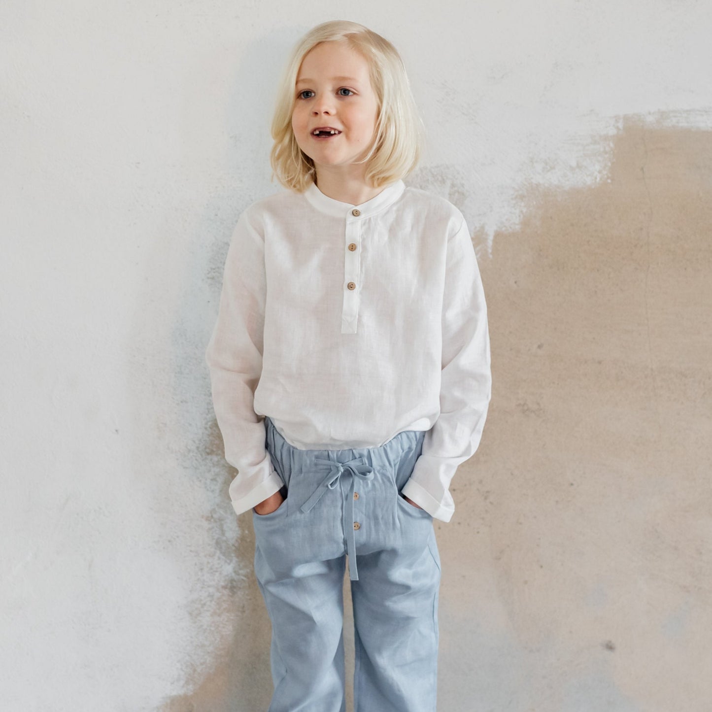 Leinenhose blau Jungs