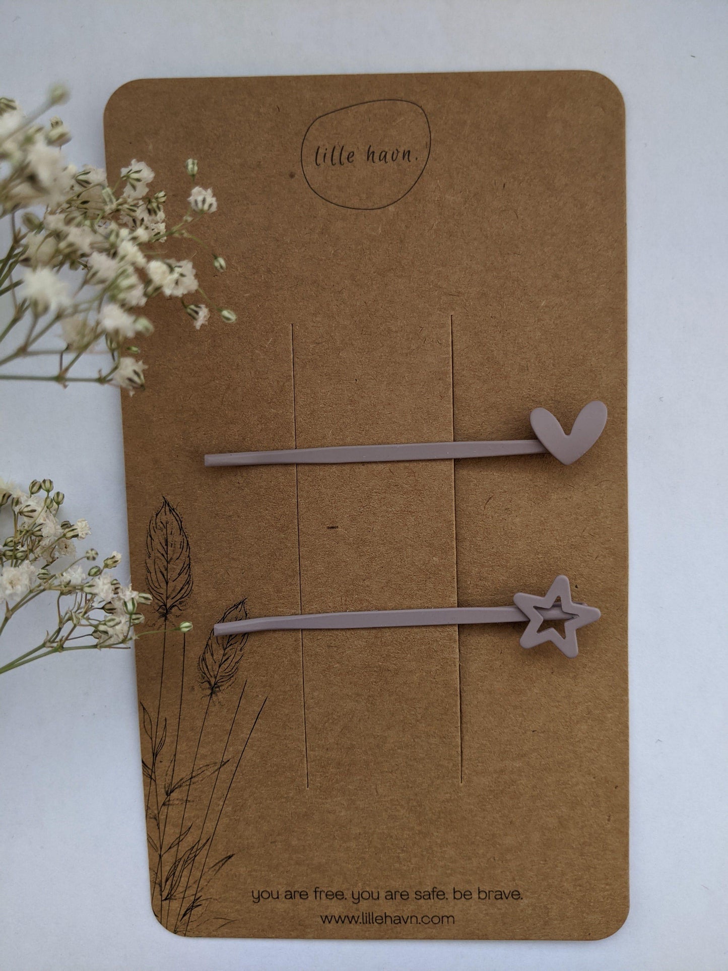 Zarte Haarspangen mit Herz und Stern - lille havn.