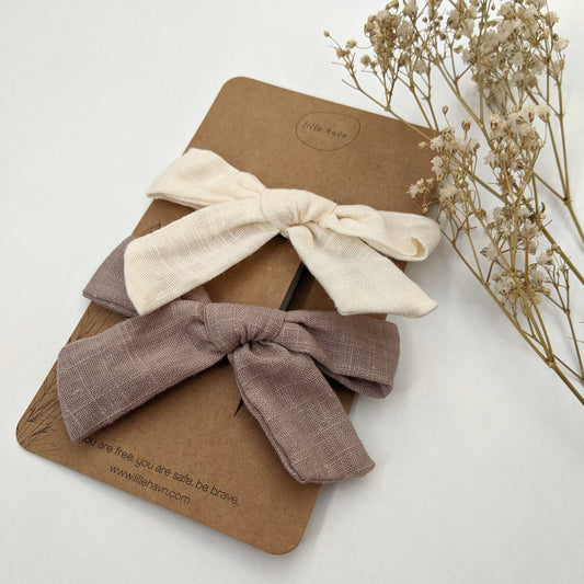 Haarspange Schleife beige braun creme