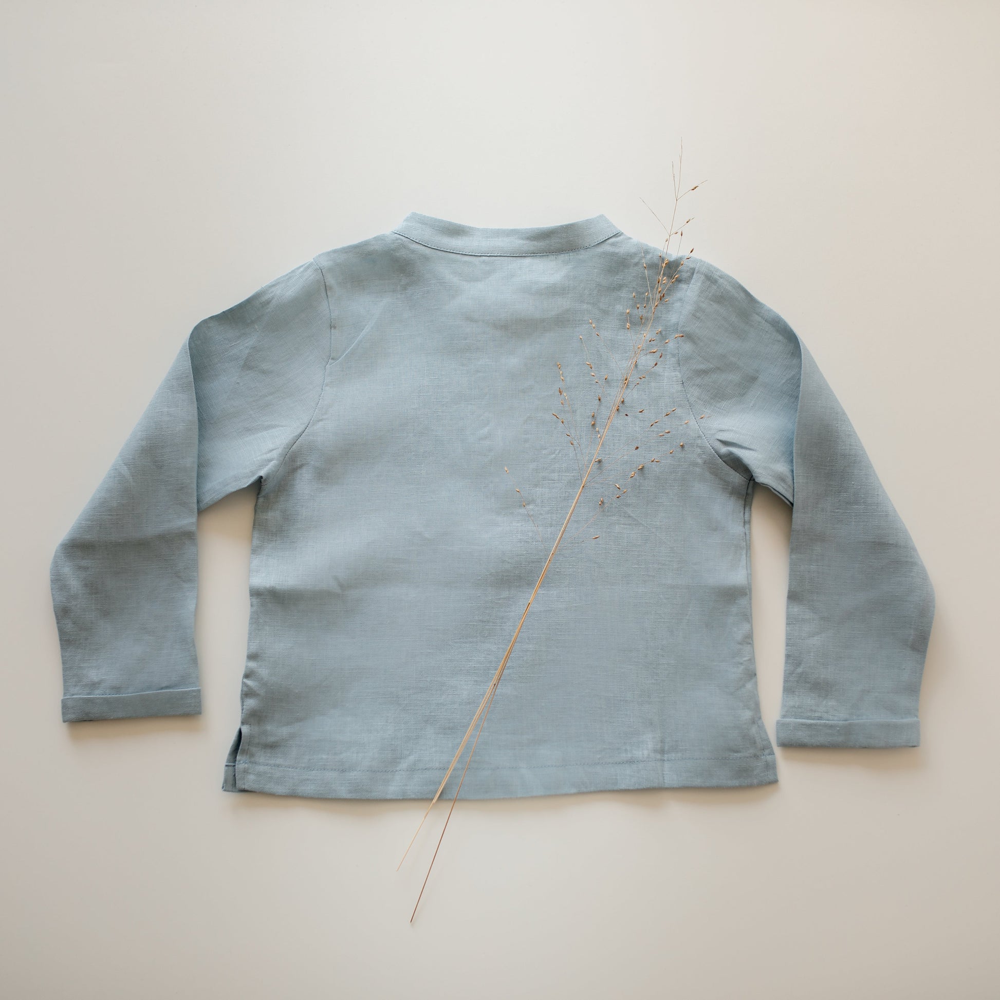 Leinenhemd Jungen blau back