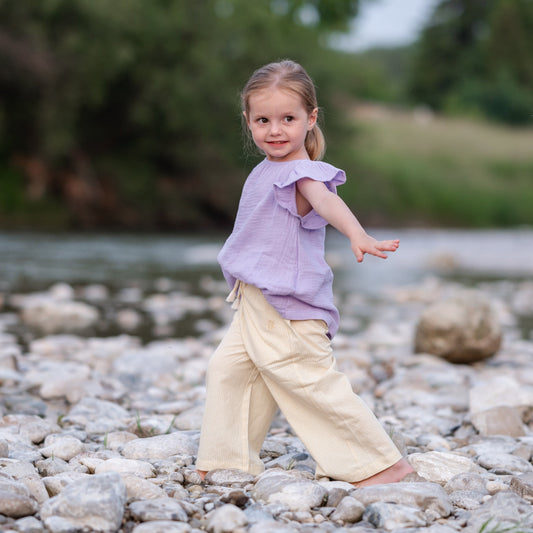 weite Sommerhose mit Paperbagbund