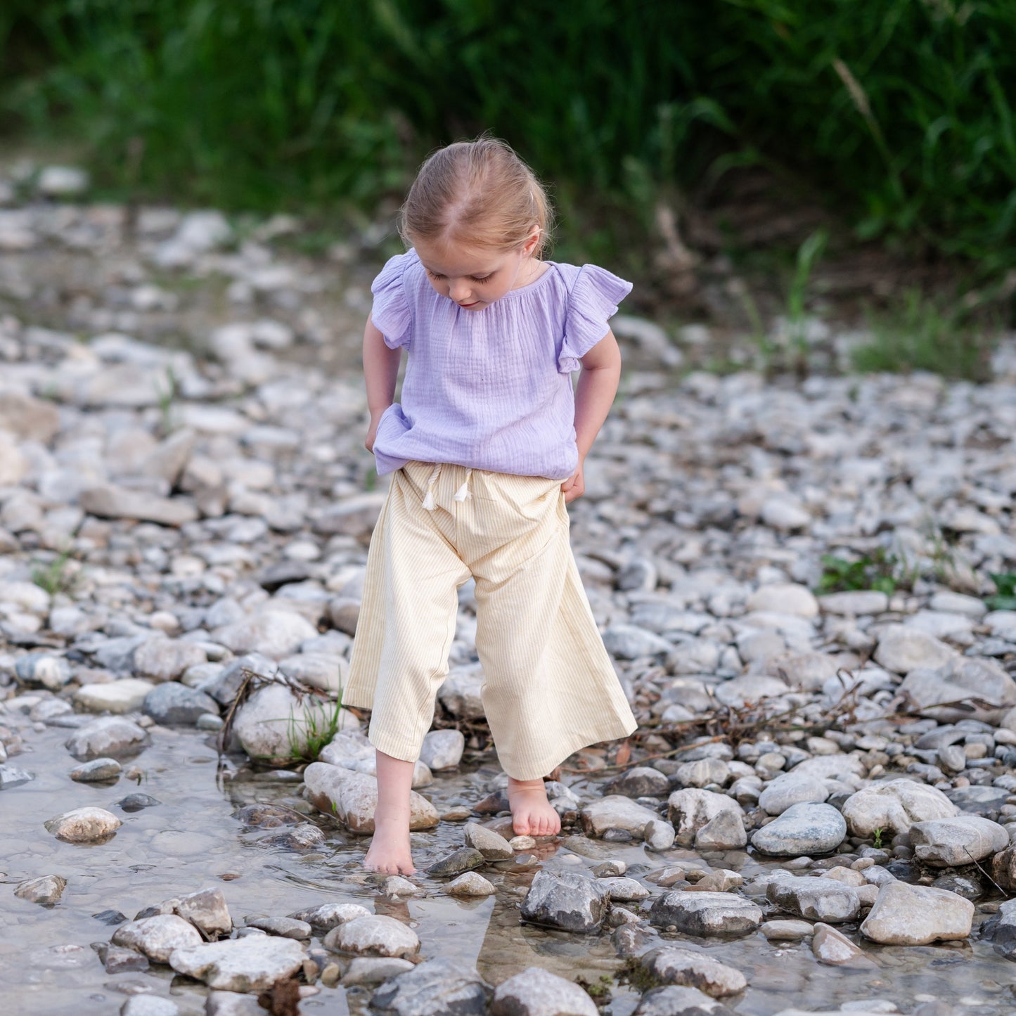 weite Sommerhose mit Paperbagbund