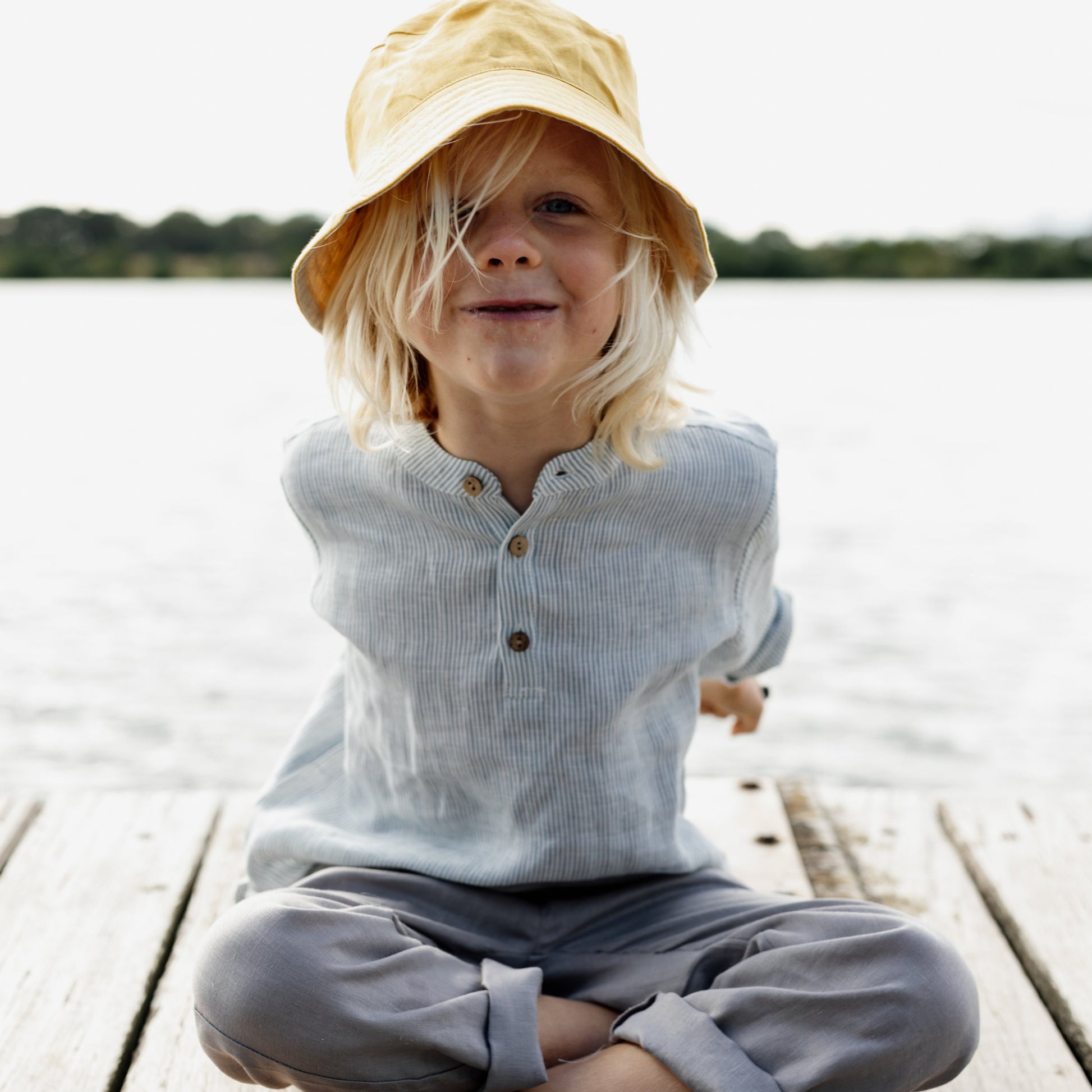 Leinenhose Kinder grau