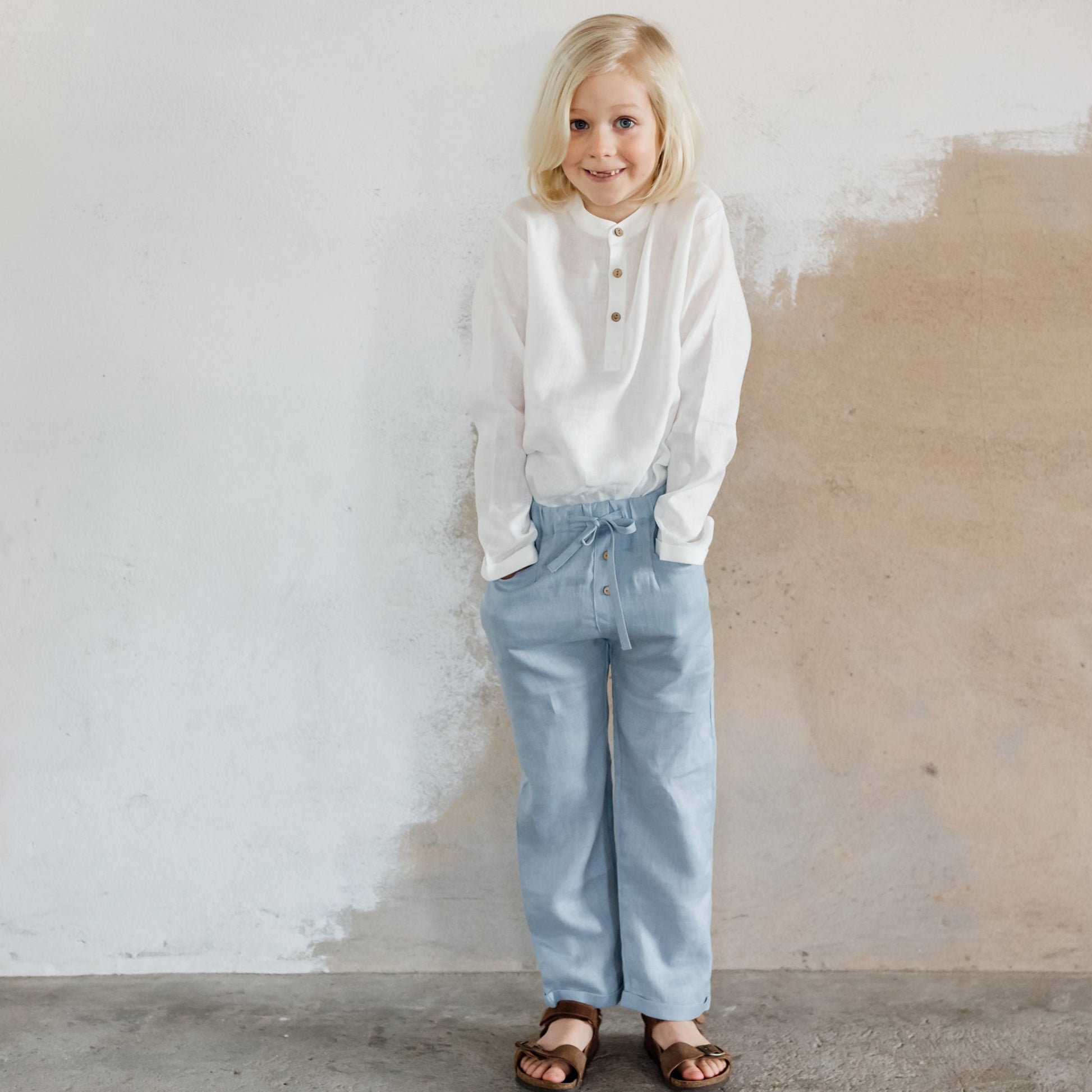 Leinenhose blau Jungs festlich