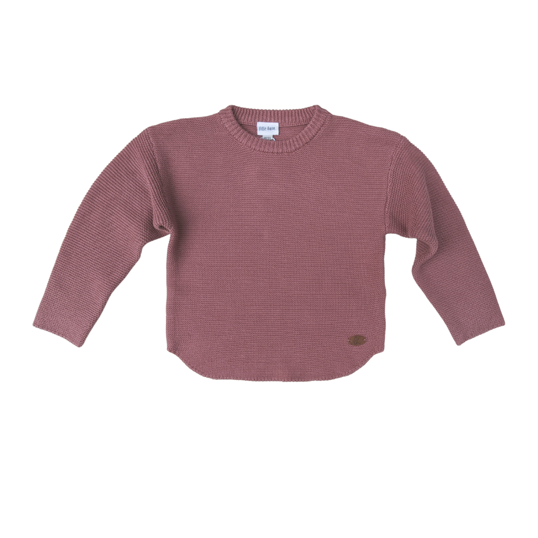 Strickpullover Kinder Wolle alt rosa