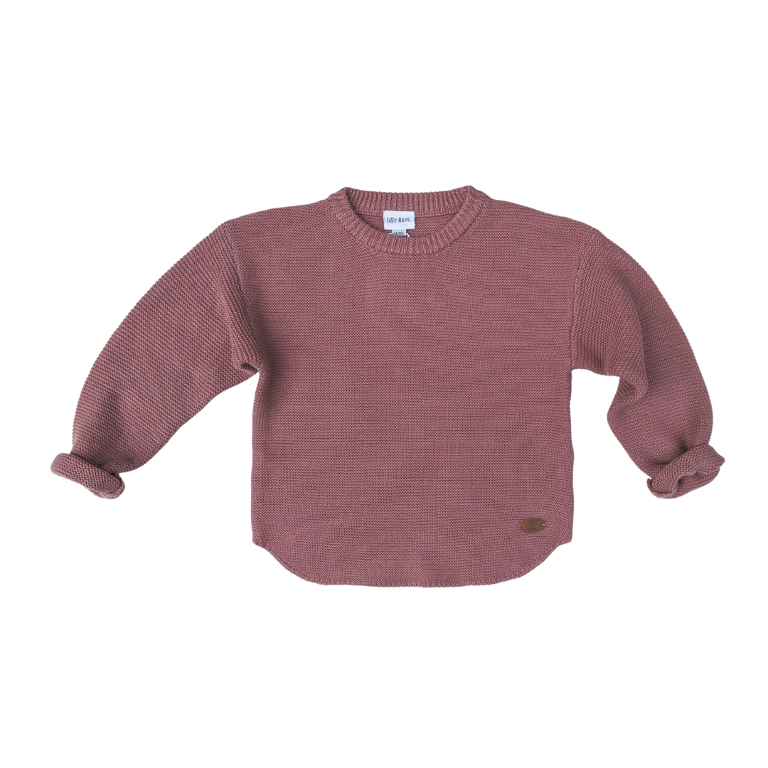 Strickpullover Kinder Wolle alt rosa