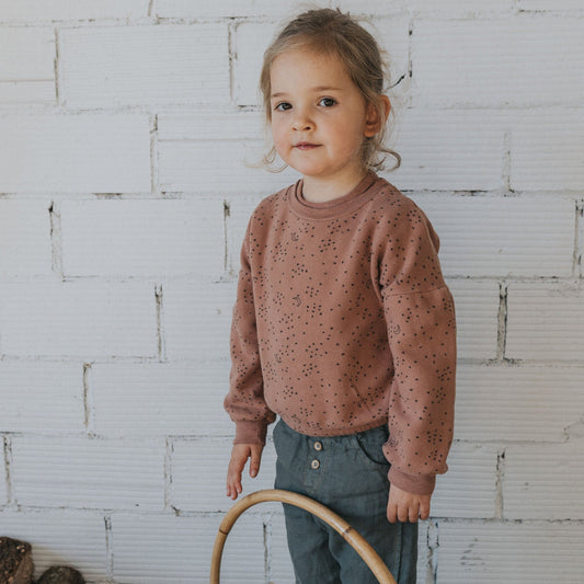 Sweatshirt aus Bio Baumwolle mit Sternchen Druck