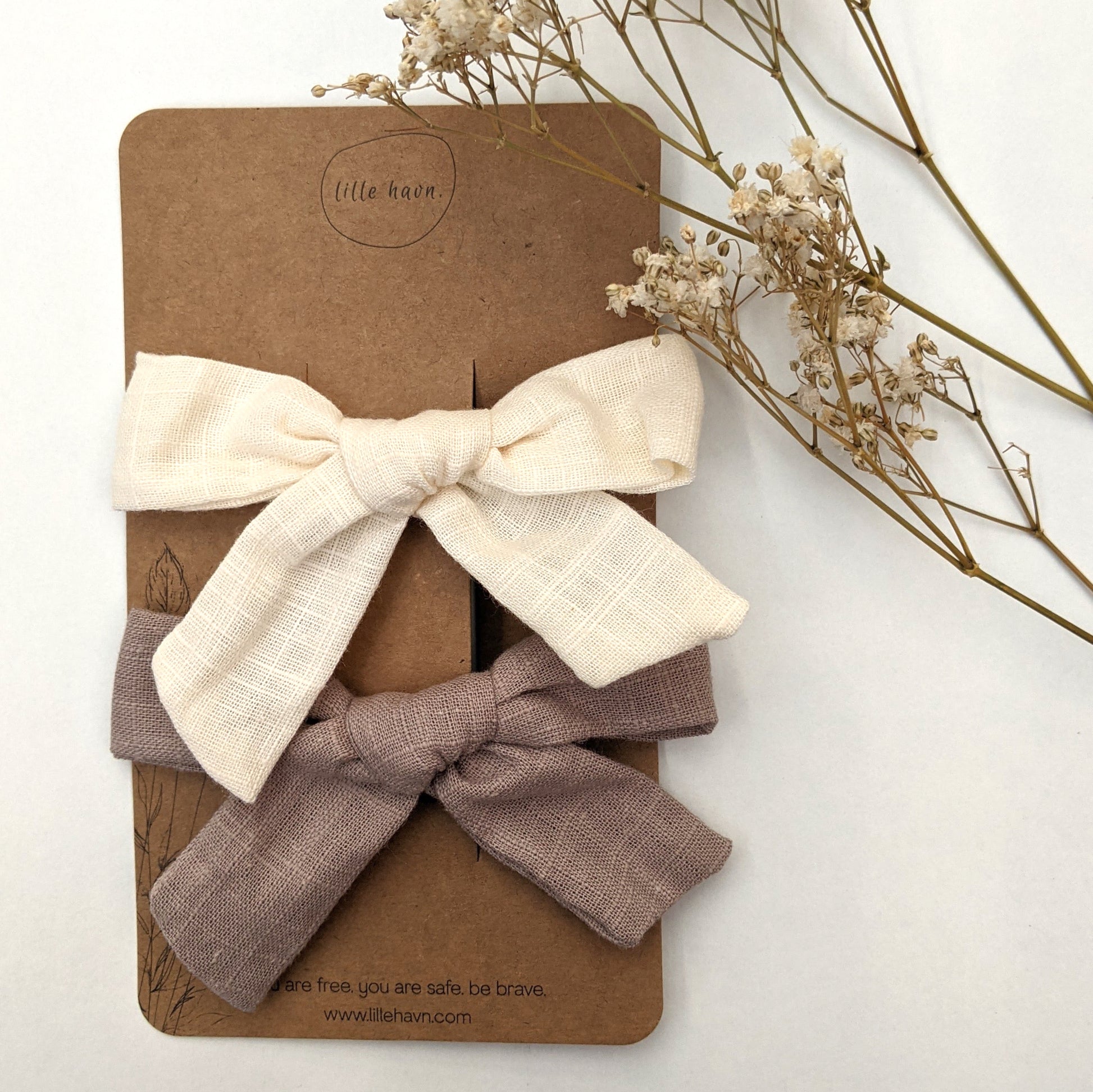 Haarspange Schleife beige braun creme
