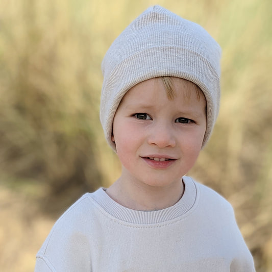 Rib Mütze Beanie beige