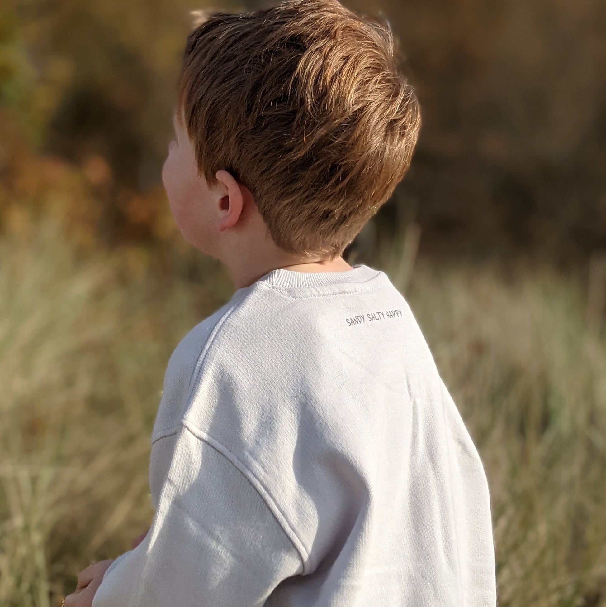 Bio Sweatshirt Kinder beige back
